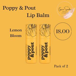 Poppy & Pout, Lemon Bloom Lip Balm,100% Natural, Pack of 2